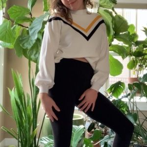 For the Republic Mock Neck Balloon Sleeve Sweater